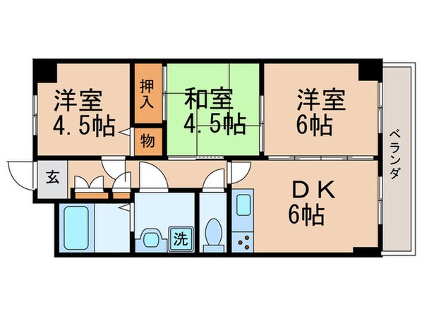 メインハイツ中央の物件間取画像